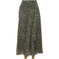 Louche virágmintás fekete szoknya