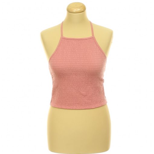 Hollister gumírozott rózsaszín top