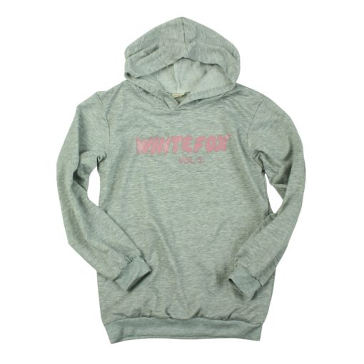 Feliratos szürke pulóver