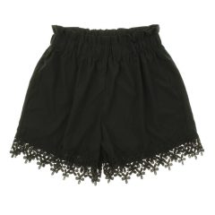 Shein csipkeszegélyes fekete short