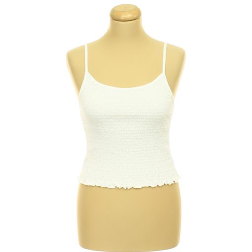 New Look gumírozott fehér top