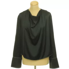 H&M fekete szatén blúz