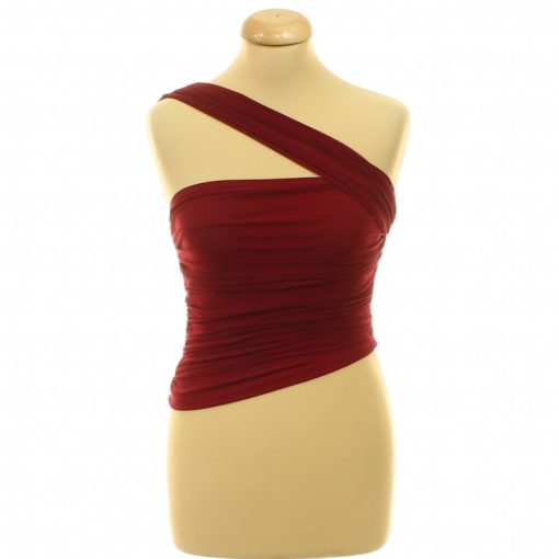Shein ráncolt bordó necc top