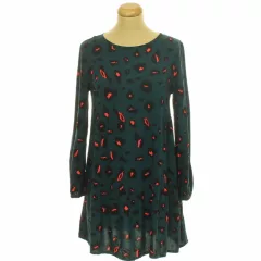 Shein mintás zöld viszkóz miniruha