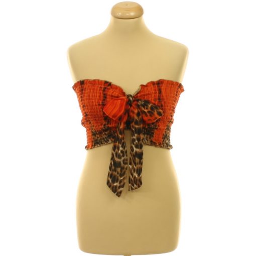 Miss Avenue gumírozott mintás top
