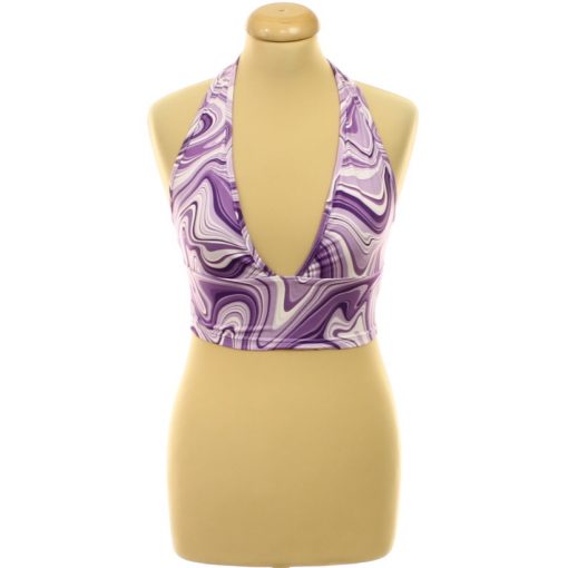 Shein mintás lila top