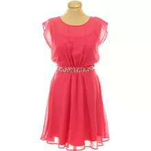 BodyFlirt strasszköves pink ruha