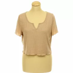 Shein barna bordáskötött top