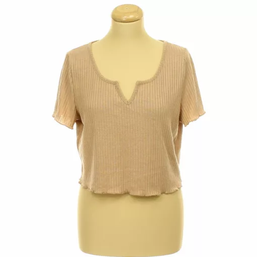 Shein barna bordáskötött top