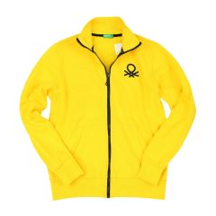 Benetton sárga pamut pulóver