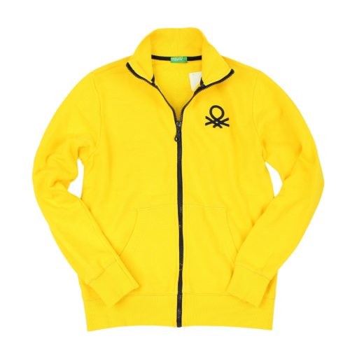 Benetton sárga pamut pulóver