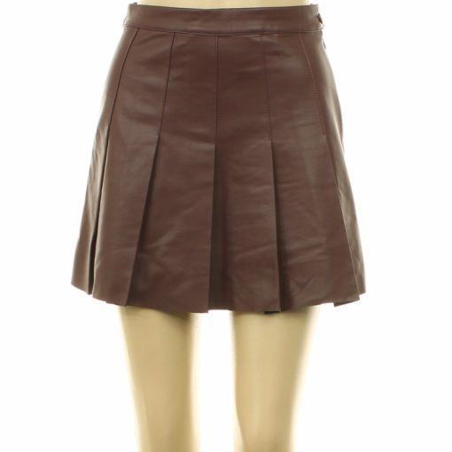 Fishbone barna műbőr szoknya