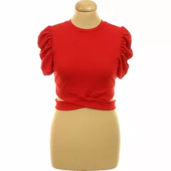 Shein ráncolt ujjú piros felső