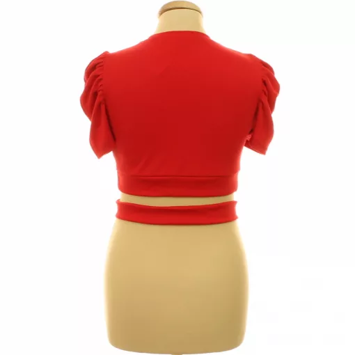 Shein ráncolt ujjú piros felső