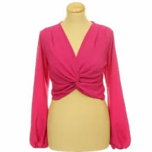 Boohoo csavart pink blúz