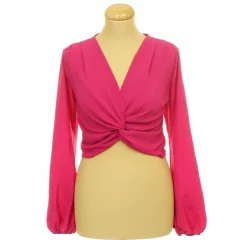 Boohoo csavart pink blúz