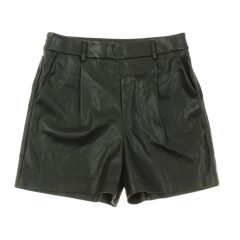 F&F fekete műbőr rövidnadrág