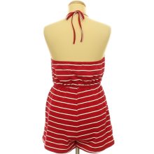 Shein csíkos bordó overál