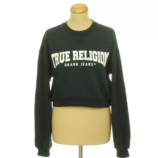 True Religion feliratos fekete pulóver