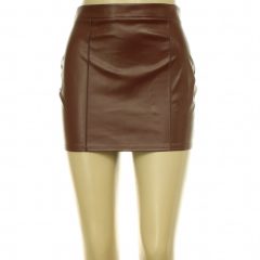Boohoo barna műbőr miniszoknya