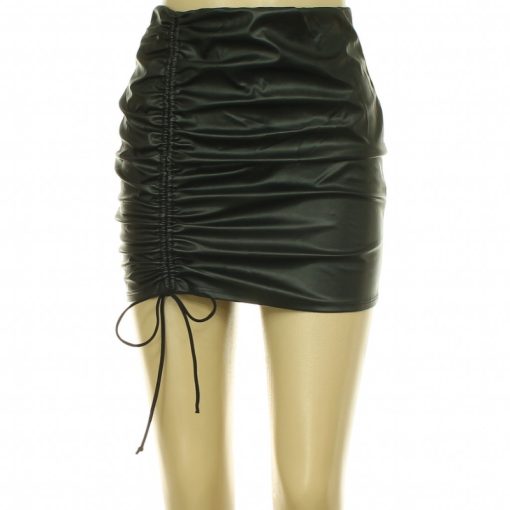 Pretty Little Thing fekete műbőr szoknya