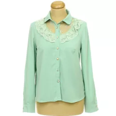 Shein csipkés zöld ing