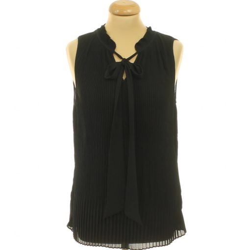 Donna Karan New York pliszírozott fekete blúz