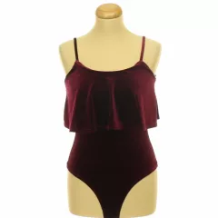 Select bordó tükörbársony body