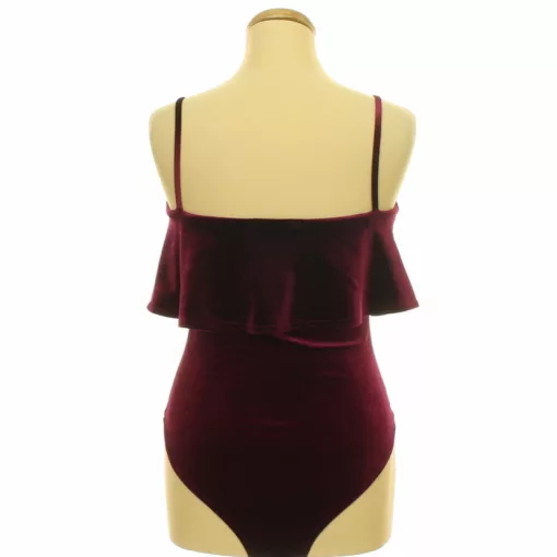 Select bordó tükörbársony body