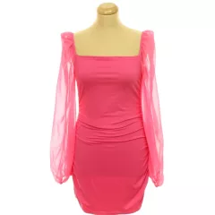 Shein ráncolt pink ruha