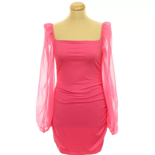 Shein ráncolt pink ruha