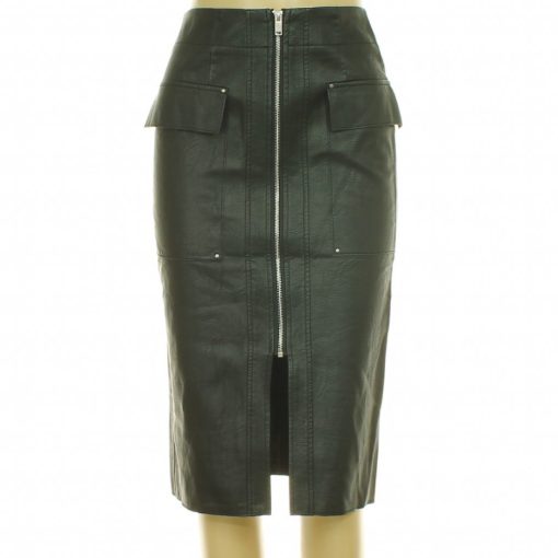 River Island fekete műbőr szoknya