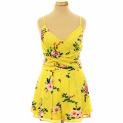 Quiz virágmintás sárga overál