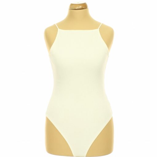 H&M krémszínű bordázott body