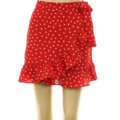 Fishbone virágmintás piros szoknya