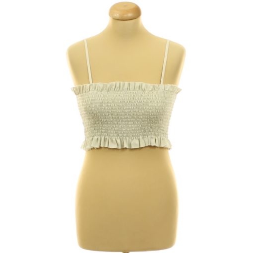 Boohoo gumírozott bézs top