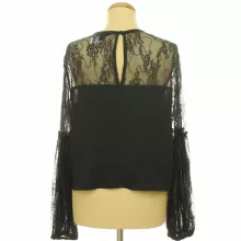 River Island csipkés-flitteres fekete blúz