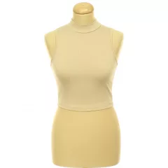 Shein bézs bordázott top