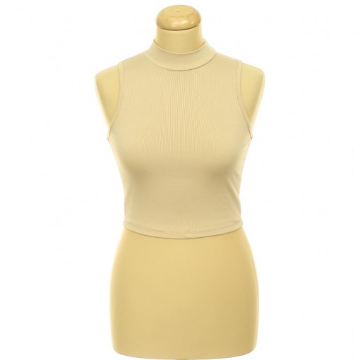Shein bézs bordázott top
