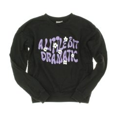 Mintás fekete pamut pulóver